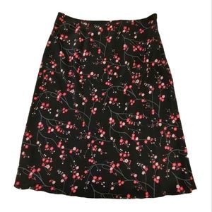 High Waist Express Skirt 9/10 Black Pink Flowers Beautiful 90s Y2K Floral